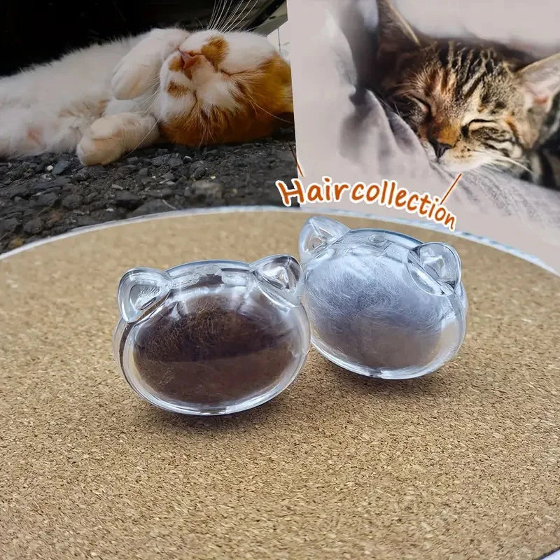 〔CC11〕2pcs Pet Hair Keepsake Box Transparent Dog Cat Fur Storage Box For DIY Memorial alternate view
