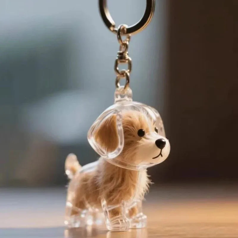 Hanging Pet Hair Storage Container Handmade Cat Fur/Dog Hair Memorial Resin Keychain Pen detail view