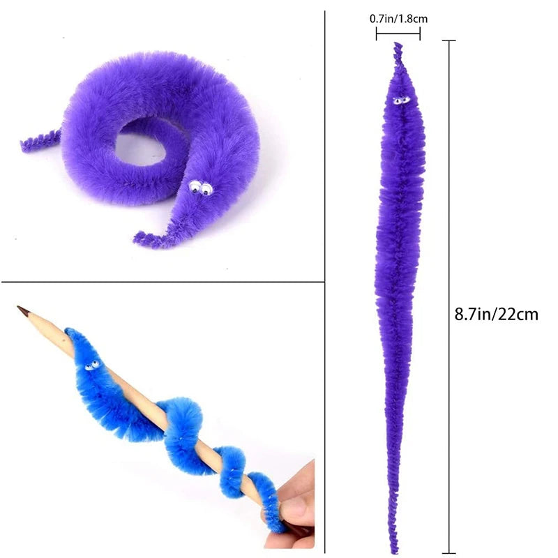 15Pcs Funny Gifts for Children Fuzzy Worm Magic Caterpillar Birthday Party Magic Sh additional angle