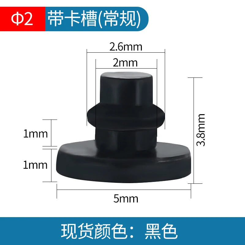 Solid Silicone Rubber Caps 2mm to 16mm T Type Plug Cover Snap-on Gasket Blanking End alternate view