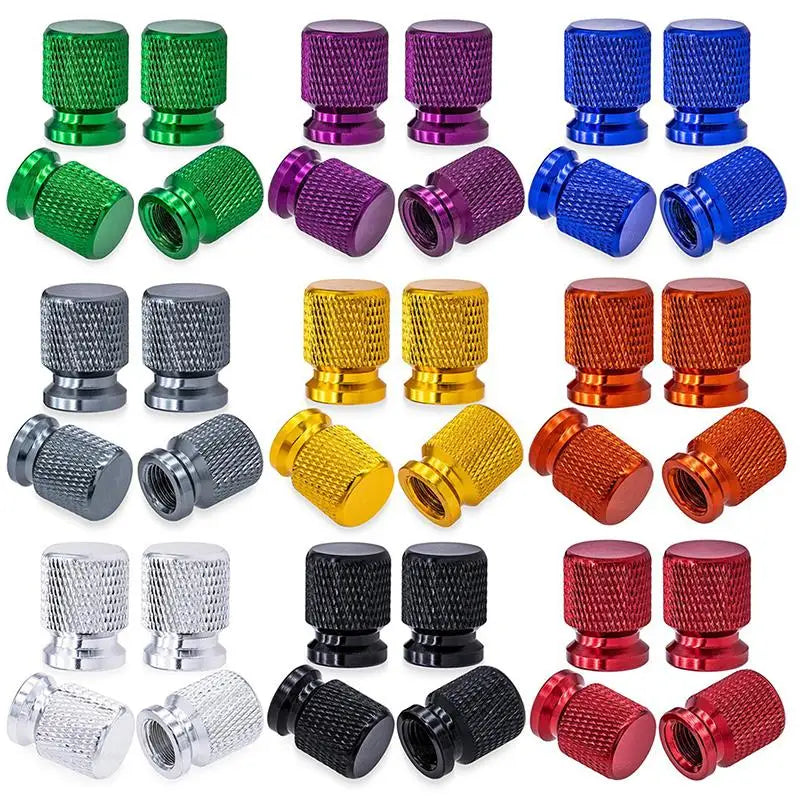 Tire Valve Stem Caps, Anodized Aluminum Wheel Valve Covers Accessories, Universal For Cars, SUVs, Bi
