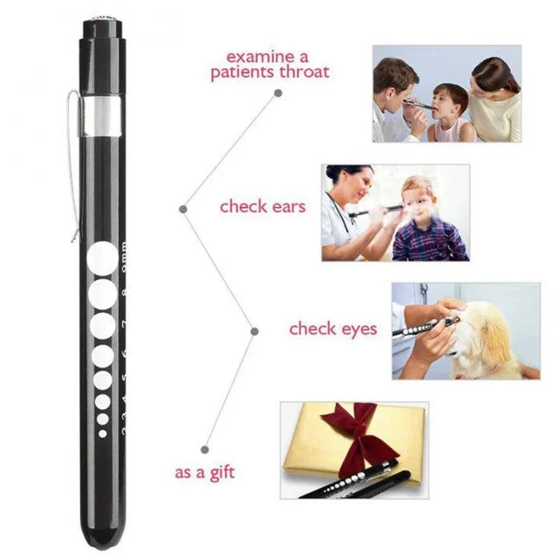 2Pcs Medical Pen Light Flashlight | LED Diagnostic Torch with Pupil Gauge for Doctors alternate view