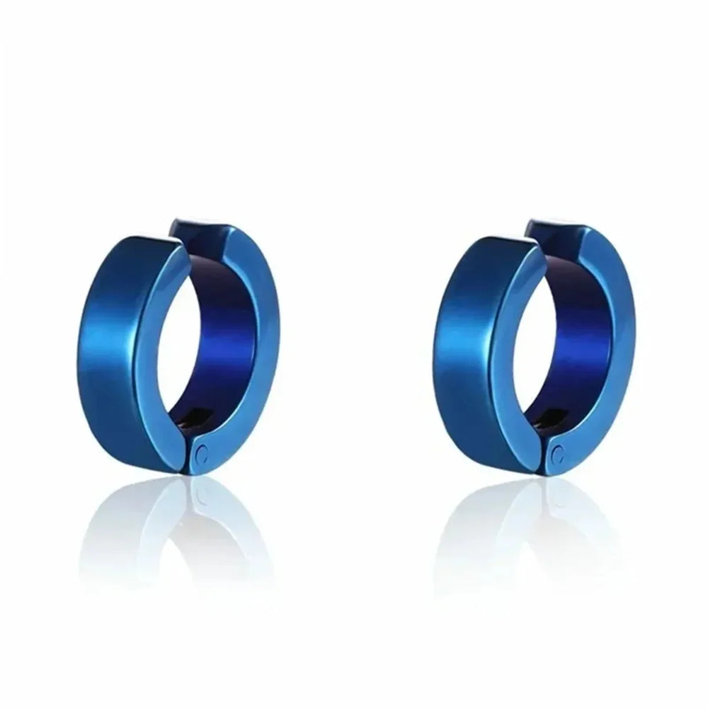 2pcs Punk Mens Strong Magnet Magnetic Ear Stud Set,Non Piercing Cross Clip-on Earri additional angle