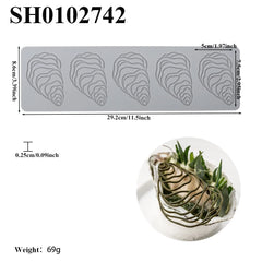 Fishbone Butterfly Geometric Lines Sugarcraft Silicone Pad | Lace Mat for Chocolate and detail view