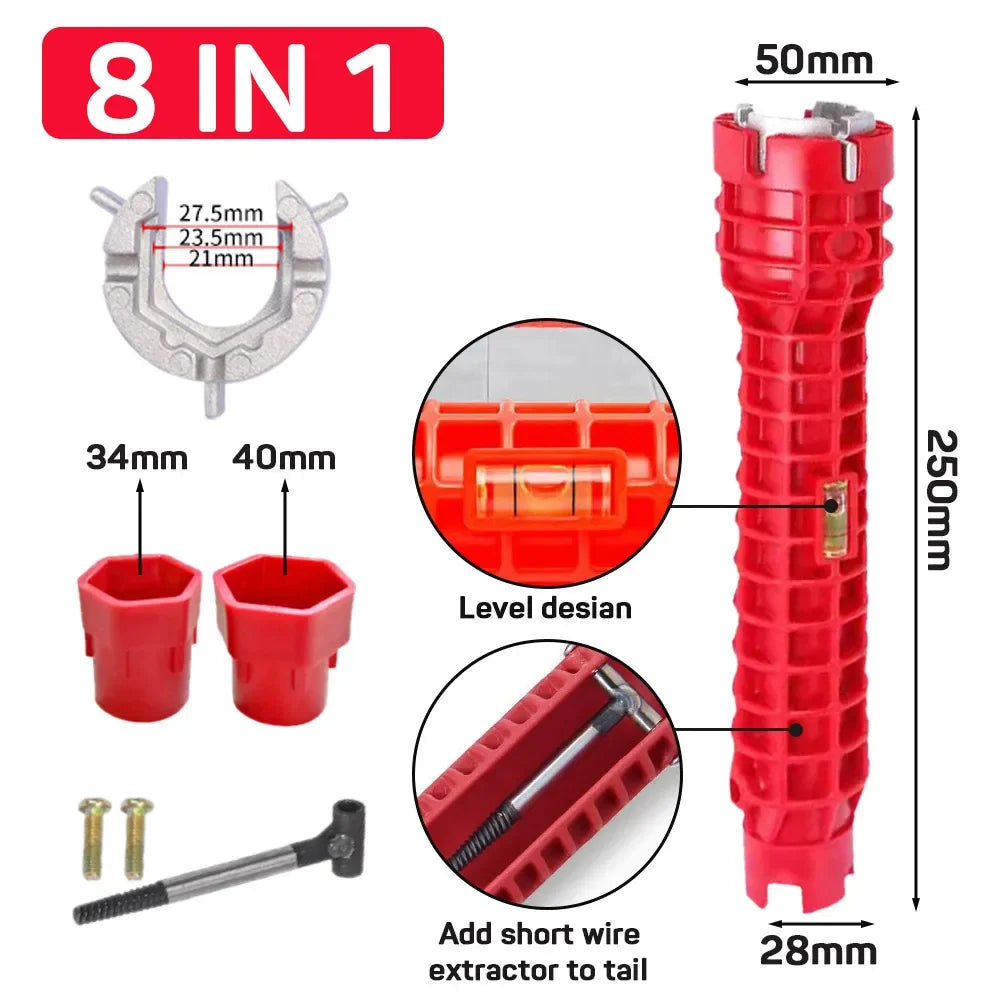 14 In 1 Faucet Sink Wrench | Multi-Use Plumbing Tool Kit for Bathroom and Kitchen alternate view