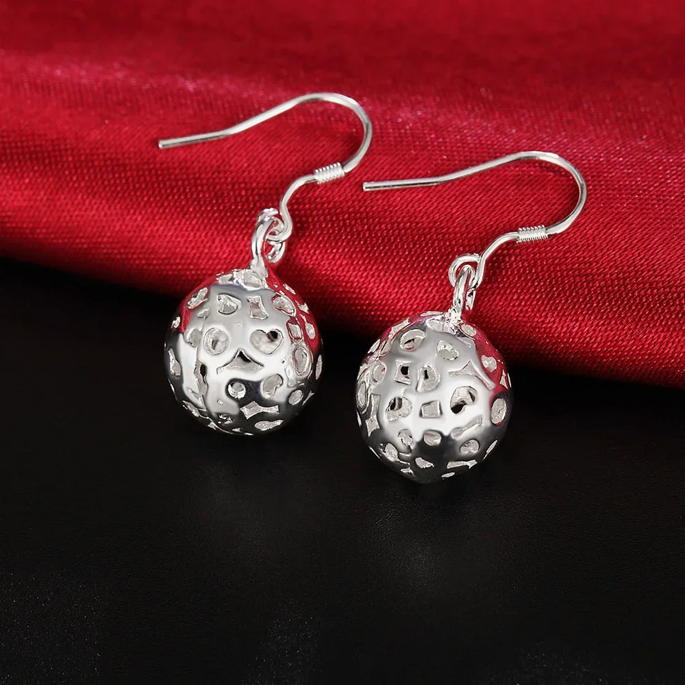 Top Quality 925 Sterling Silver Earrings Simple Round Circle Hoop Earrings For Woman F close-up view