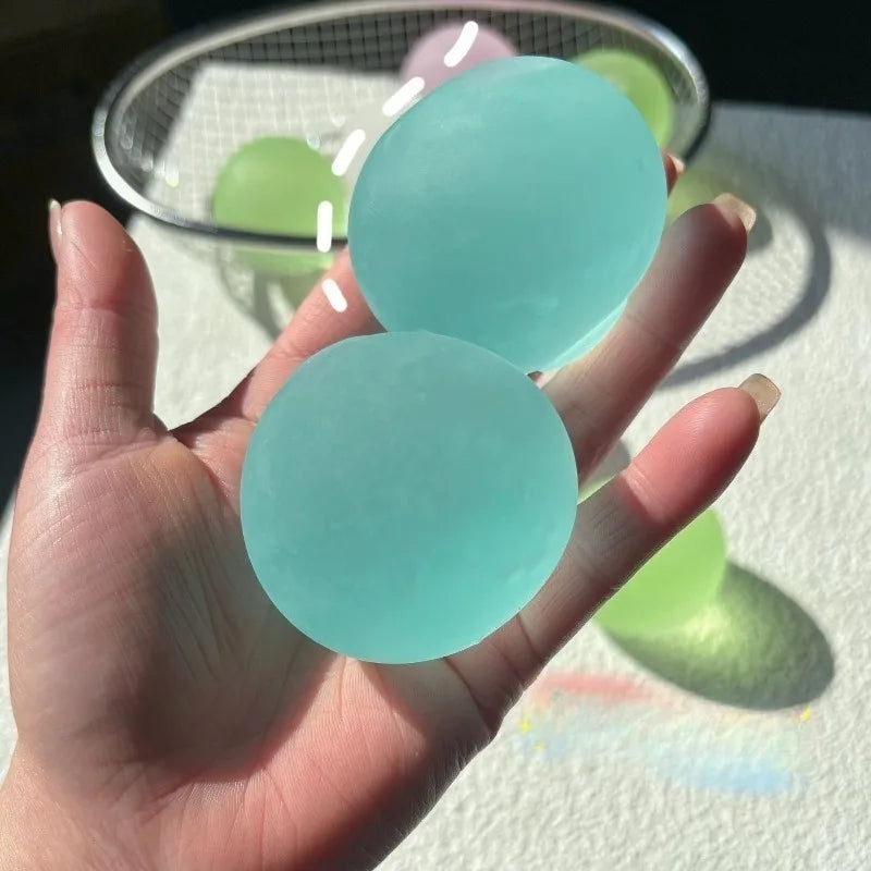 Squishy Blue Maltose Fidget Toy Soft Pink Mochi Sensory Squeeze Toy Coconut Oil Ball Slo detail view