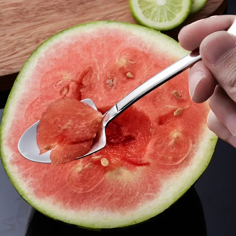 Stainless Steel Dessert Spoon Set | Shaped Spade Scoop for Ice Cream and Fruit alternate view
