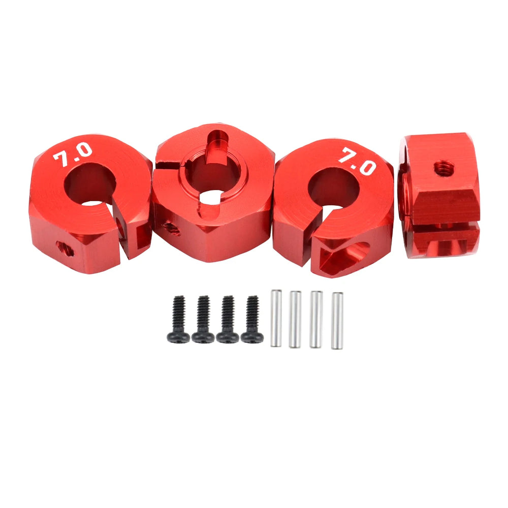 Aluminum 5/6/7/8/9/10/11/12mm Adapter Hex 12mm Drive Hub with Pin Screws for RC Auto T close-up view