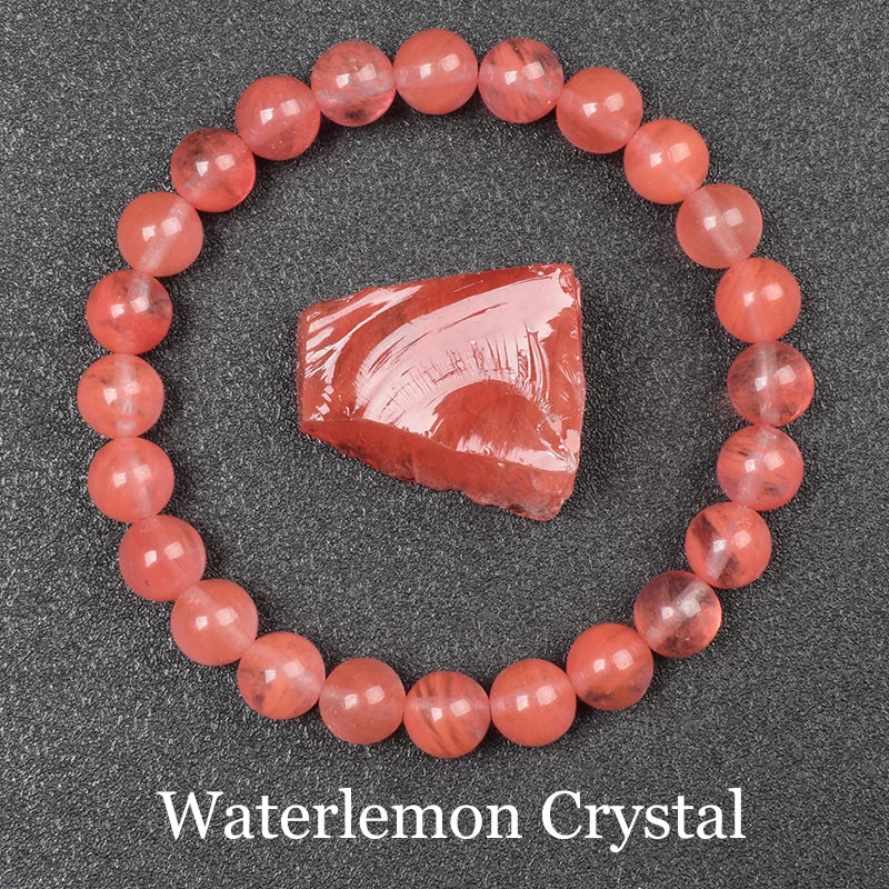 Natural Aquamarins Quartzs Beads Bracelet Women Men 6mm 8mm Sky Blue Stone Round Bead close-up view