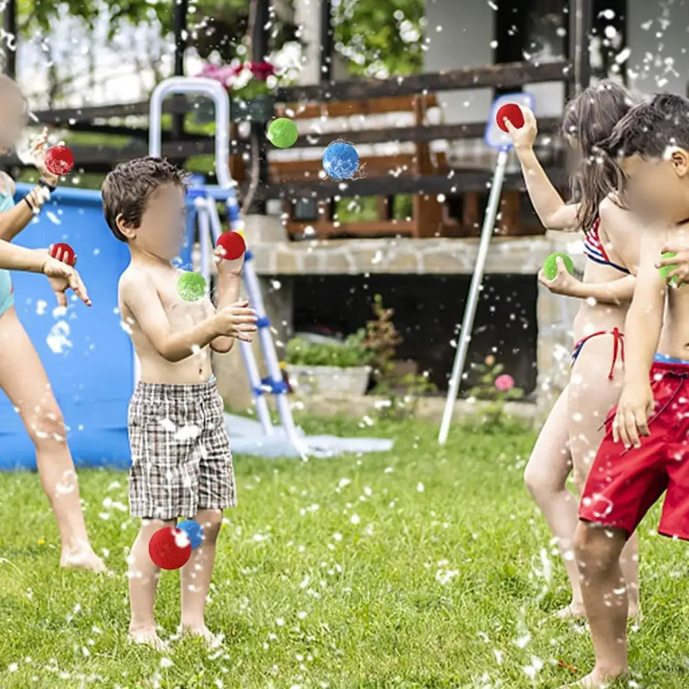 15PCS Reusable Sponge Water Balls Colorful Adult Kids Sponge Water Bomb Splash Balloon close-up view
