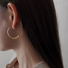 2025 New Matte Gold Circle Drop Earrings | Women's Fashion Jewelry detail view