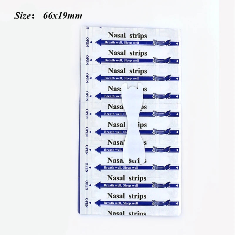 Transparent Nasal Strips 50 Pack | Anti-Snoring Nose Strips for Better Breathing close-up view