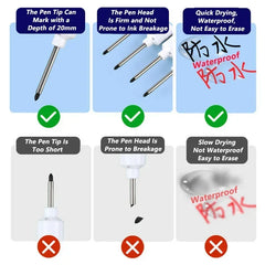 Deep Hole Long Nib Markers for Metal Wood Tile | 8-Pack Waterproof Marking Pens alternate view