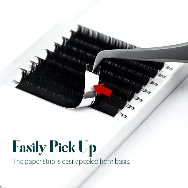 16 Row Faux Lash Synthetic Mink Individual Eyelash Extension | Professional Soft Natural detail view