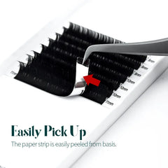 16 Row Faux Lash Synthetic Mink Individual Eyelash Extension | Professional Soft Natural detail view