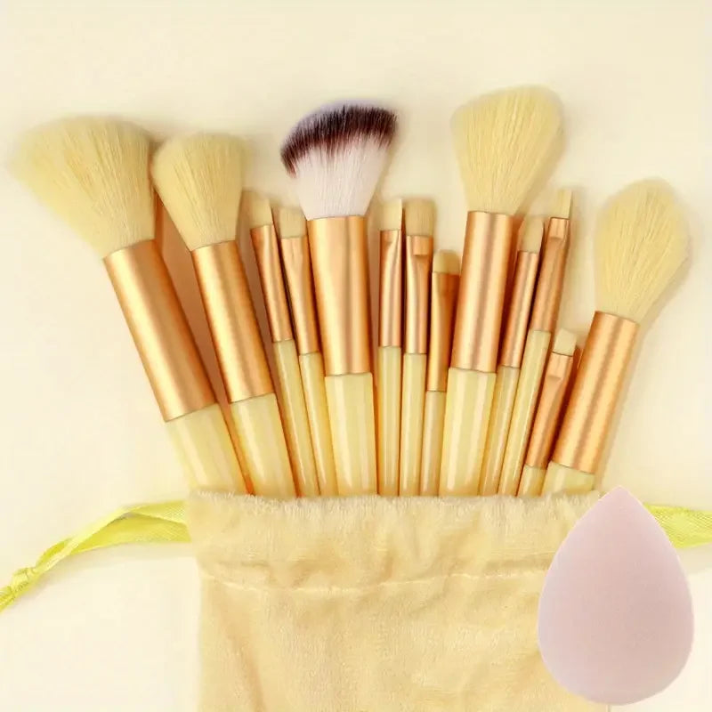 13-Piece Makeup Brush Set | Soft Fluffy Foundation Blush Highlighter Brush Kit additional angle
