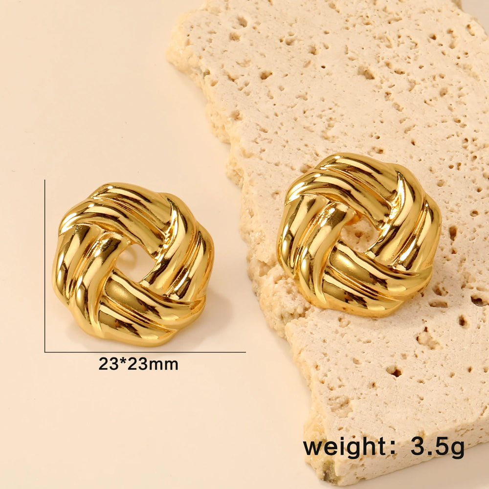 LUXUKISSKIDS Fairy Flower Earrings Stud | Gold-Plated Stainless Steel Piercing Jewe additional angle