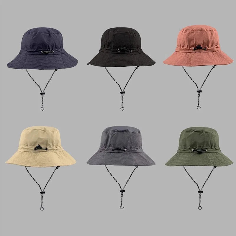 Waterproof Fisherman Hat | Sun Protection Bucket Hat for Outdoor Adventures close-up view