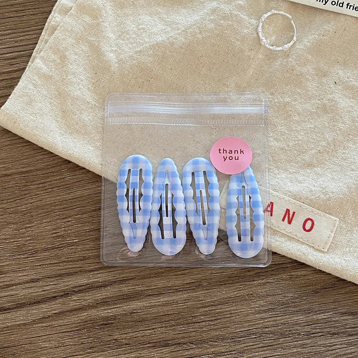 4pcs Academia Hair Clips for Children Cute Polka Dot & Plaid BB Clips Y2K School Girl Side Hair Pins Water-drop Wavy Shape Set