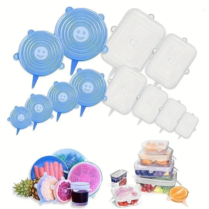 6pcs/set Silicone Stretch Lids, Reusable Durable Food Storage Lids for Bowls, Silicon alternate view