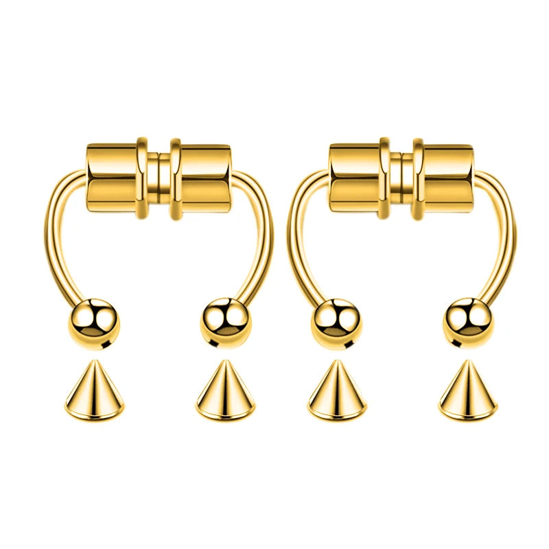 Stainless Steel Magnet Fake Nose Ring Hoop Fake Piercing Hoop Septum Rings For Women Fas detail view