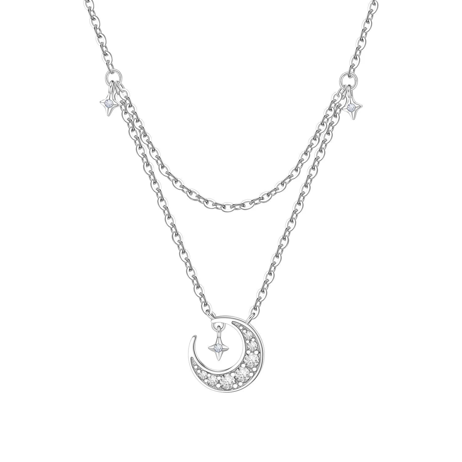 Romantic Pink Crown Heart Pendant Necklace Genuine 925 Sterling Silver Elegant Fine additional angle