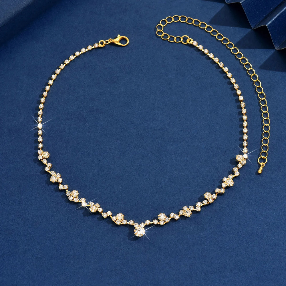 Simple and exquisite full diamond necklace jewelry hot selling necklace full diamond col detail view