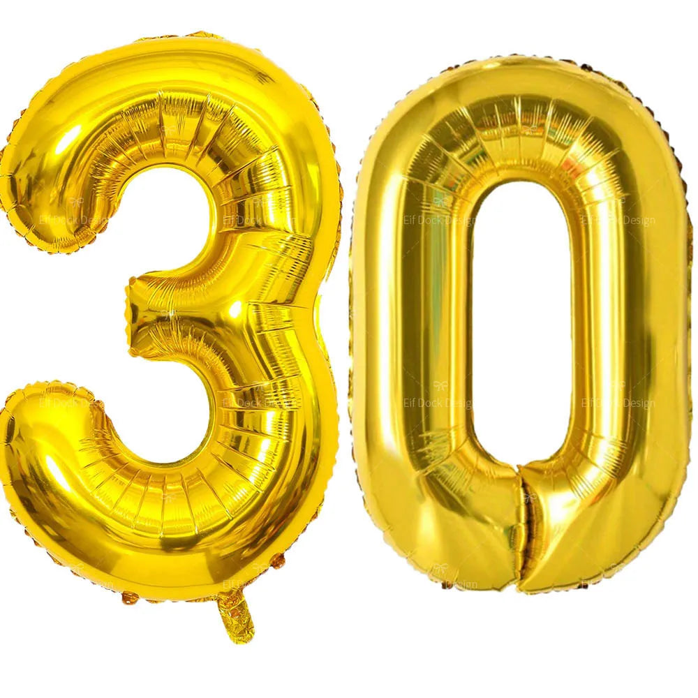 Large Gold Number Balloon 40 Inch | Milestone Birthday & Anniversary Decoration alternate view