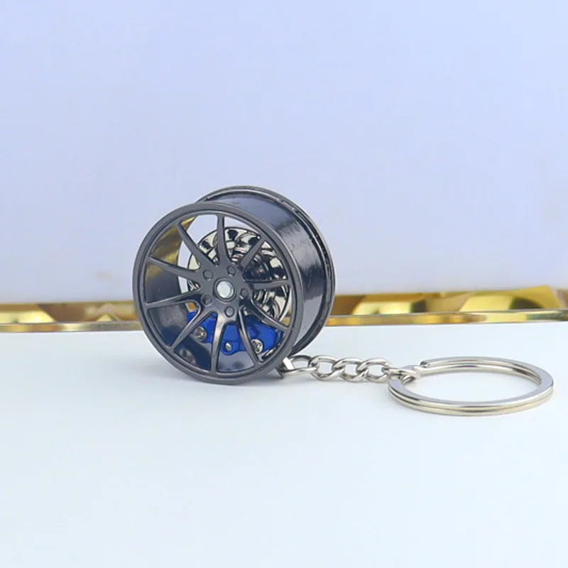 3D Car Tire Brake Disc Keychain | Fidget Toy Key Ring alternate view