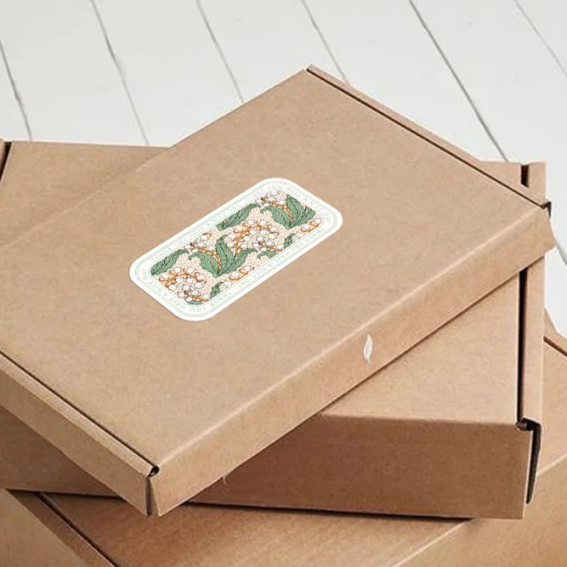 100pcs Special-Shaped Flower Sticker Roll | Gift Box Sealing and Packaging Stickers close-up view