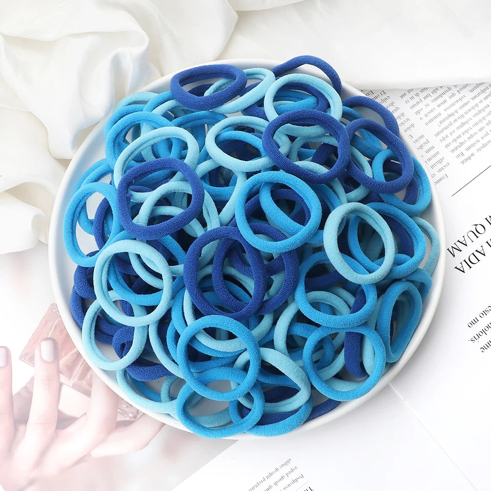 51 Colors Basic Elastic Hair Band for Girls 20/30/50PCS 4cm Simple Solid Color Headba lifestyle view