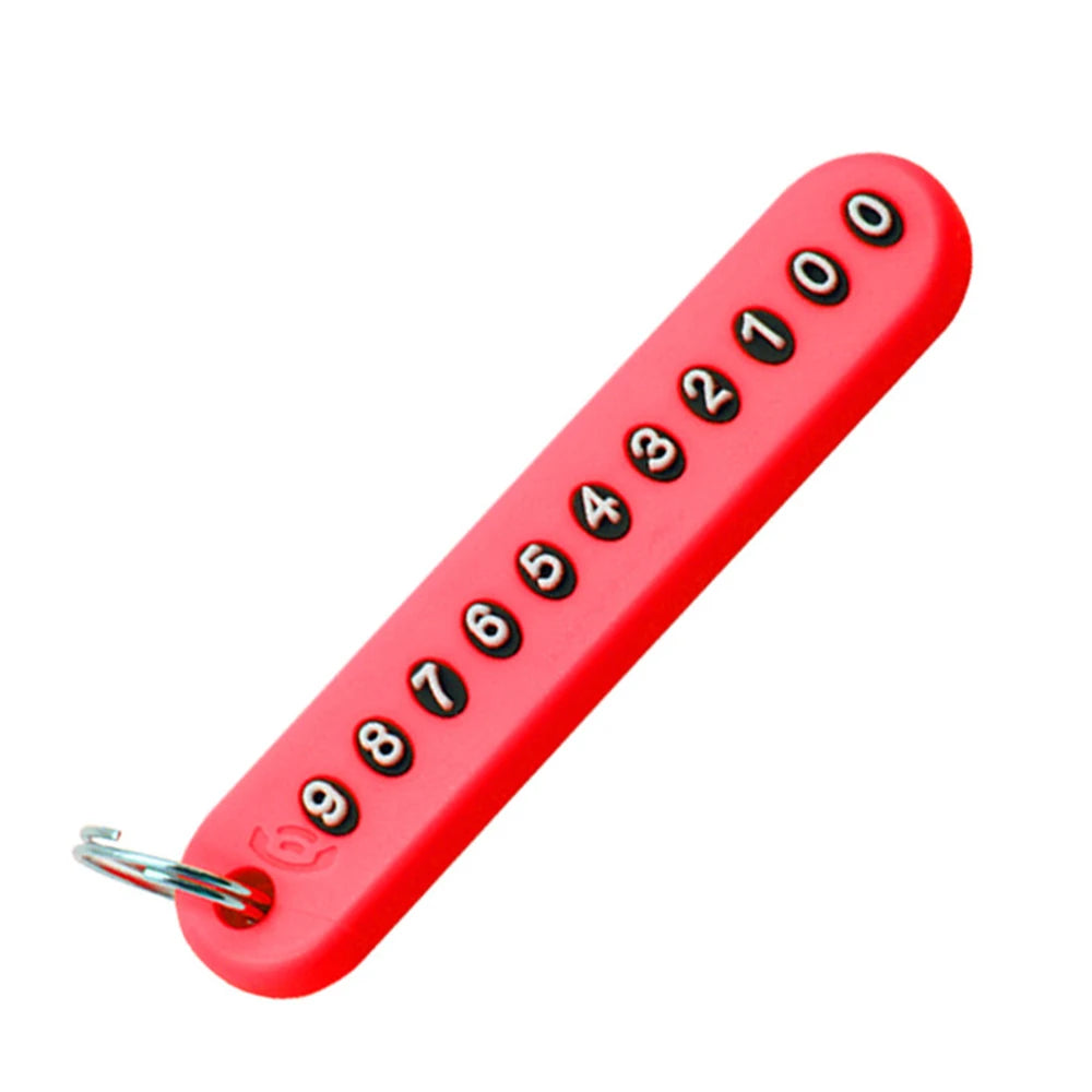 Car Phone Number Keychain | Anti-Lost Key Ring with Number Plate alternate view