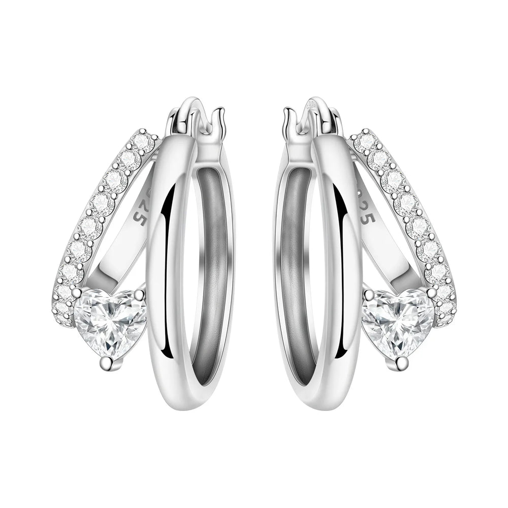 Orstarry S925 Sterling Silver Square Chain With Stone Inlaid Earrings Hoop Earrings F lifestyle view