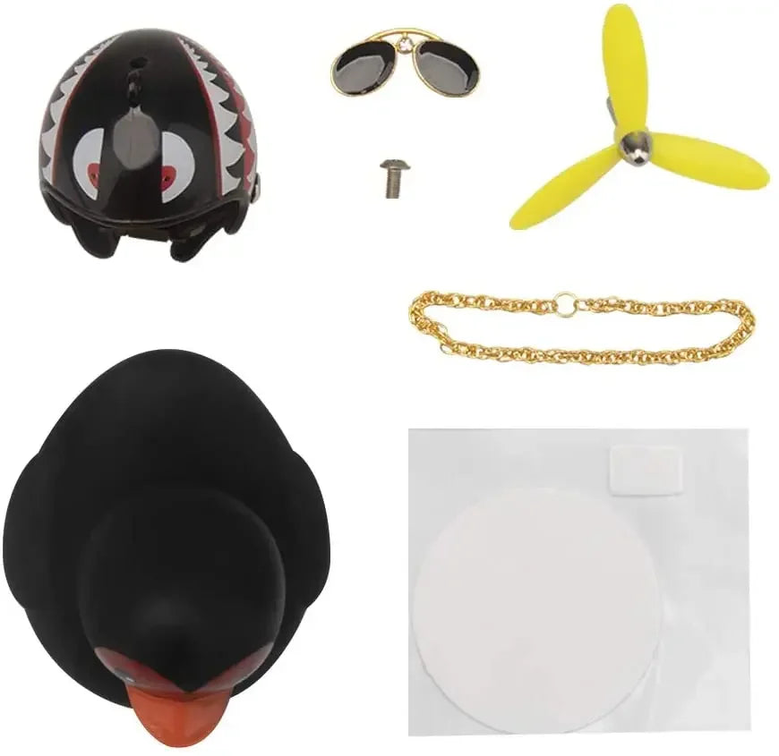 Rubber Duck With Helmet Pendant Black/Yellow alternate view