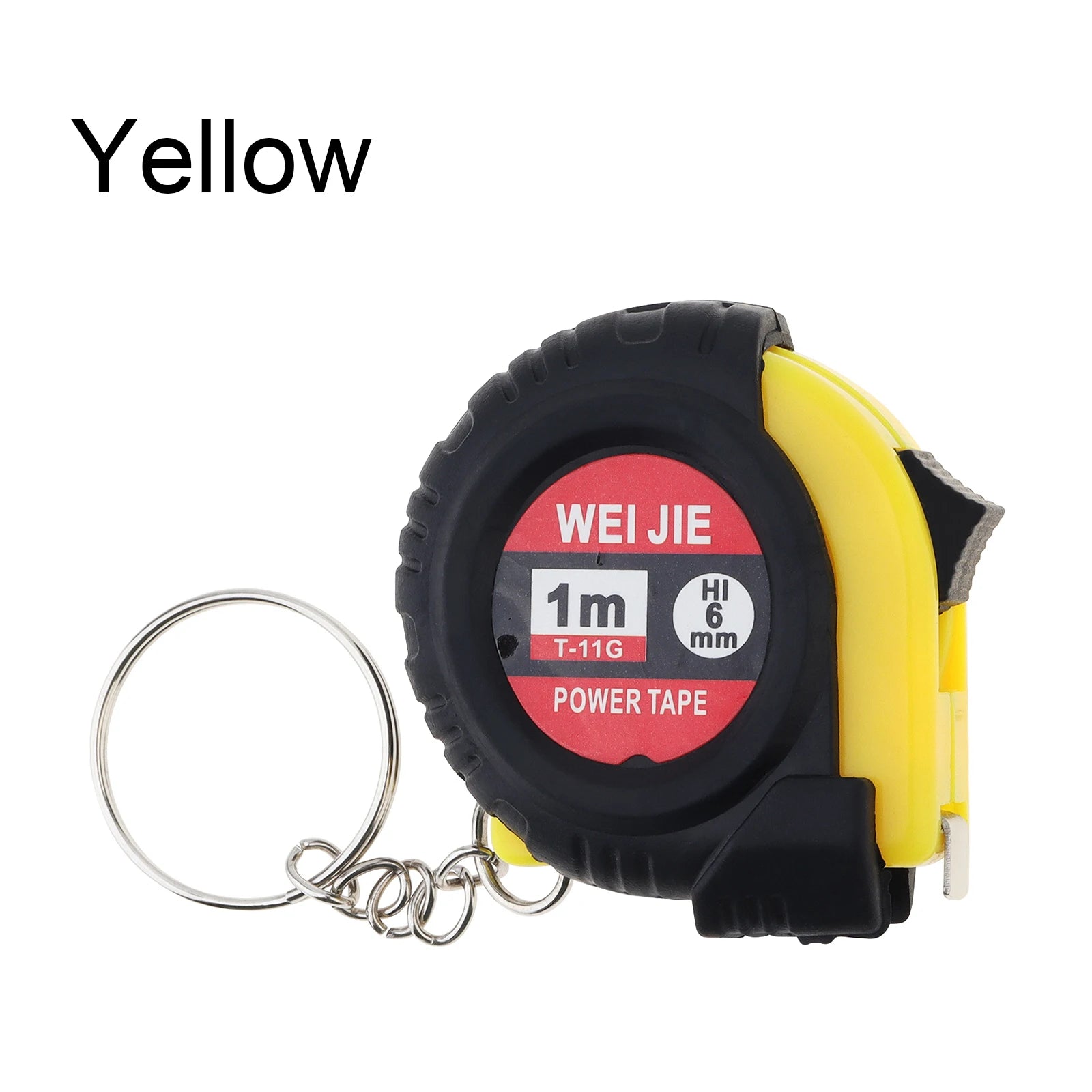 1pc/5pcs 3ft / 1m Green/Yellow Keychain Tape Measure for Quick Easy Measurements with alternate view