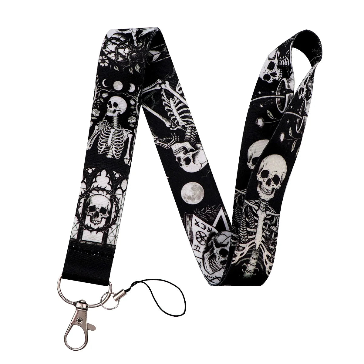 Human Skeleton Lanyard Card Holder Neck Strap for key ID Card Phone Straps Badge Hold lifestyle view