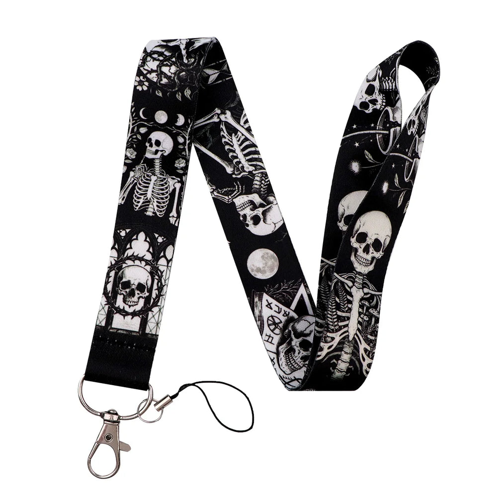 Human Skeleton Lanyard Card Holder Neck Strap for key ID Card Phone Straps Badge Hold lifestyle view