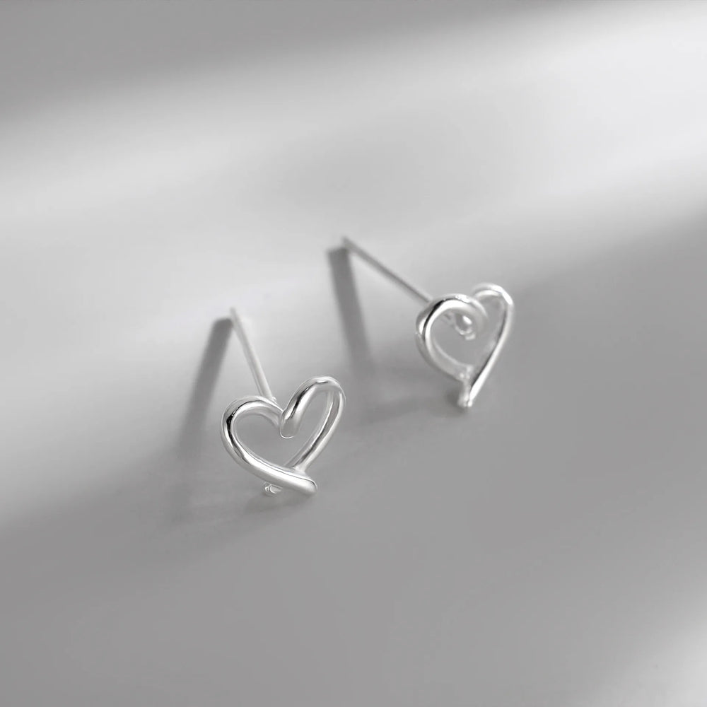 925 Silver Needles Lovely Mini Stud Earrings Women Cute Heart Star Moon Daisy Christmas detail view