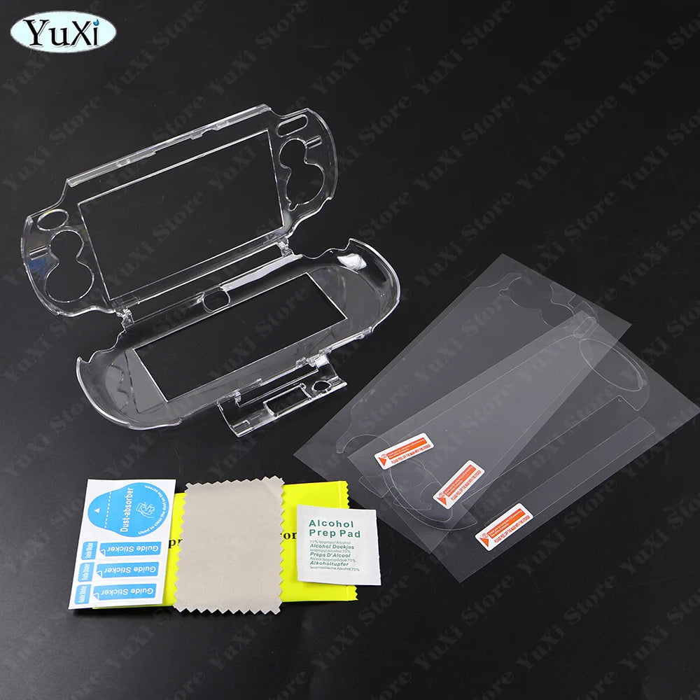 1set Clear Crystal Protective Case For PS Vita 1000 Top Bottom PET Protection Films Tr close-up view