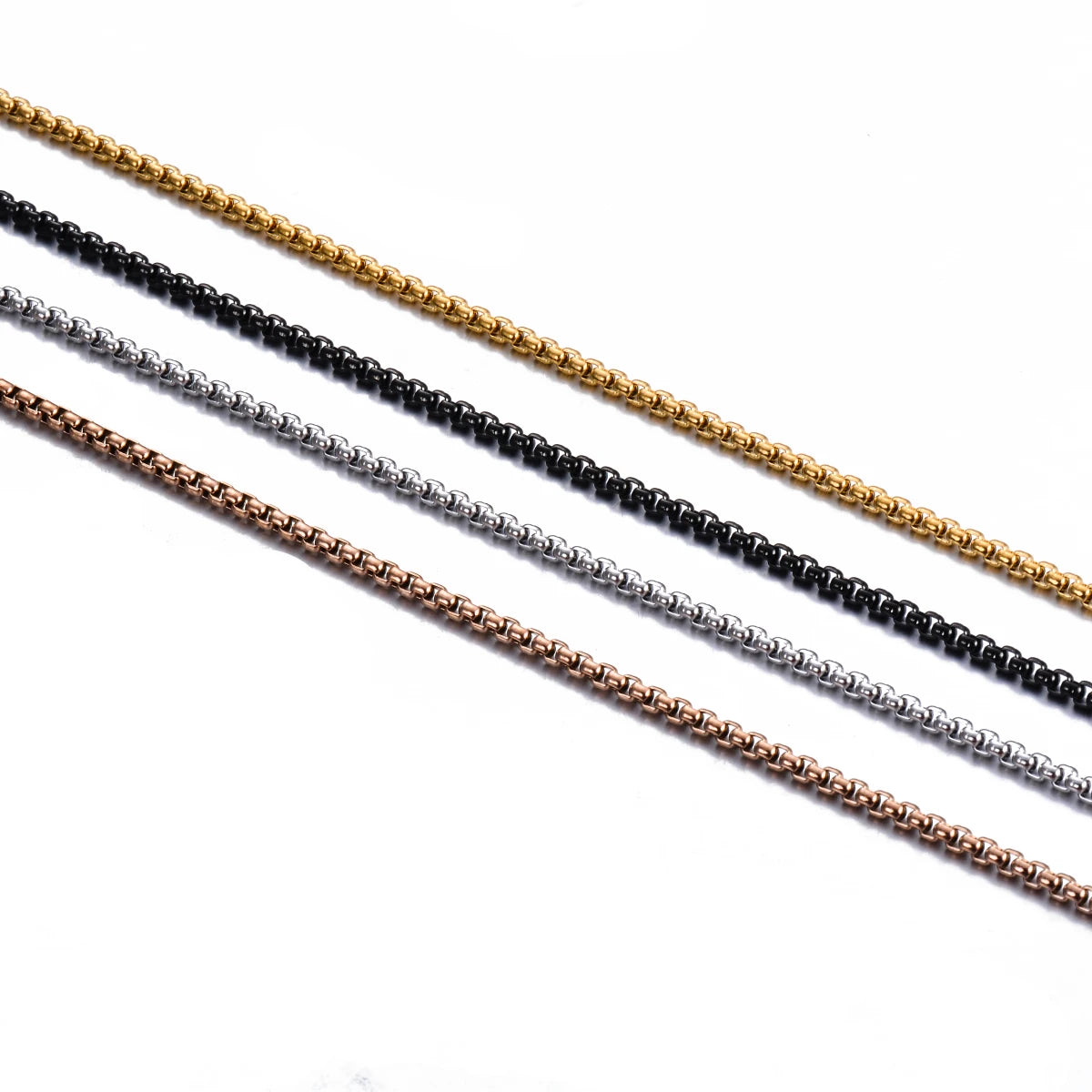 Stainless Steel Figaro Pearl Chain Necklace | Unisex Pendant Jewelry additional angle