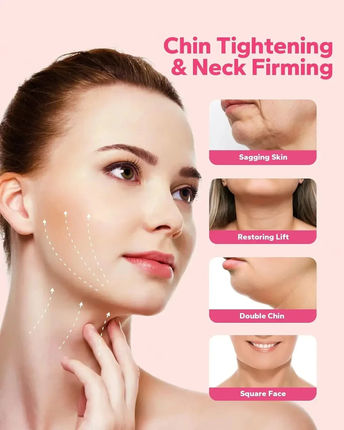 V Face Lifting Strap | Double Chin Slimming Band for Jawline Contouring close-up view