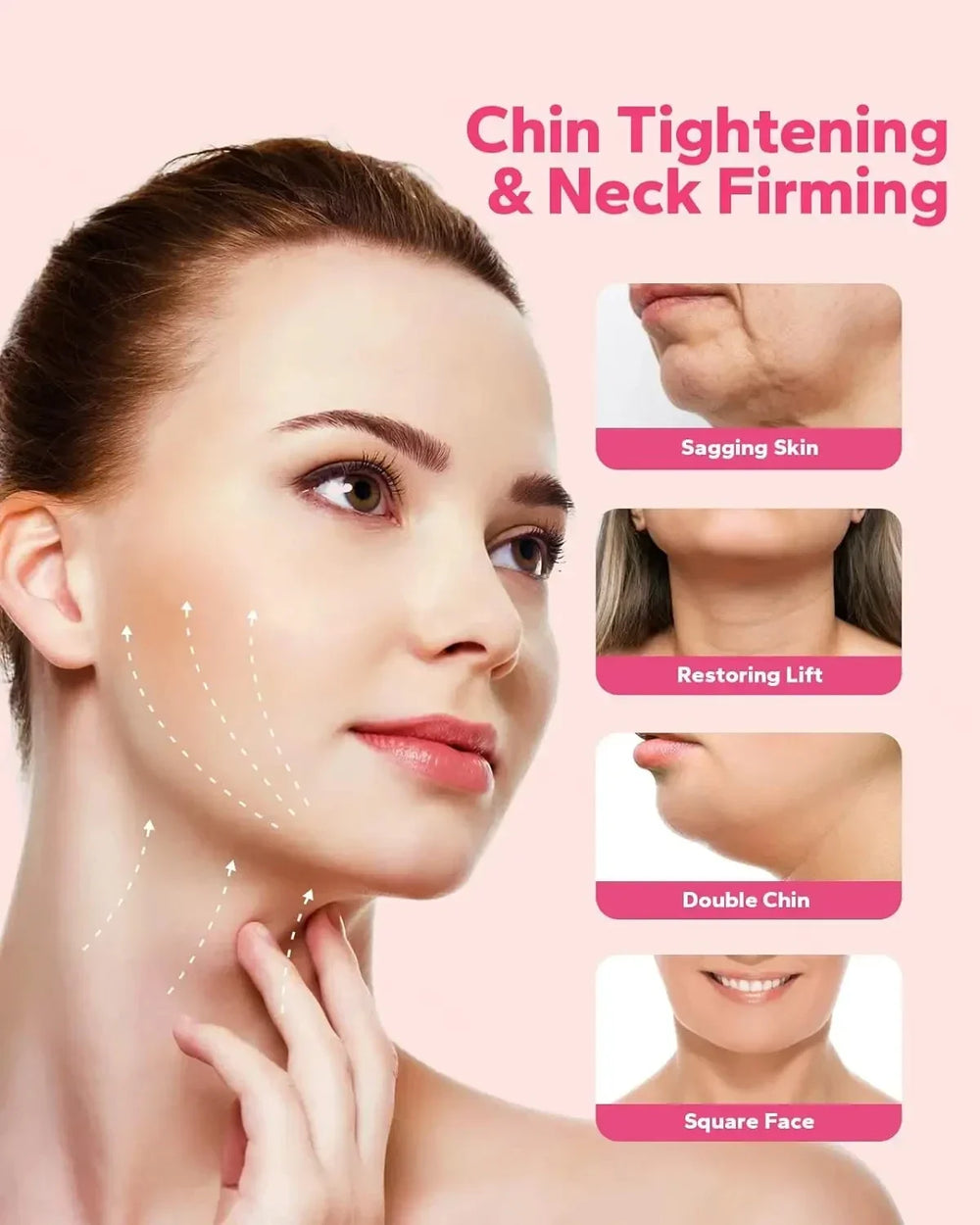 V Face Lifting Strap | Double Chin Slimming Band for Jawline Contouring close-up view