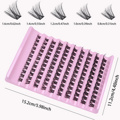D Curl Mink Individual Cluster Lashes 120Pcs 8-16mm Mixed Size Full Volume Natural DIY S detail view