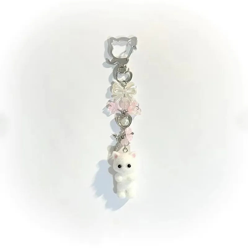furry kitten keychain handmade y2k women fashion