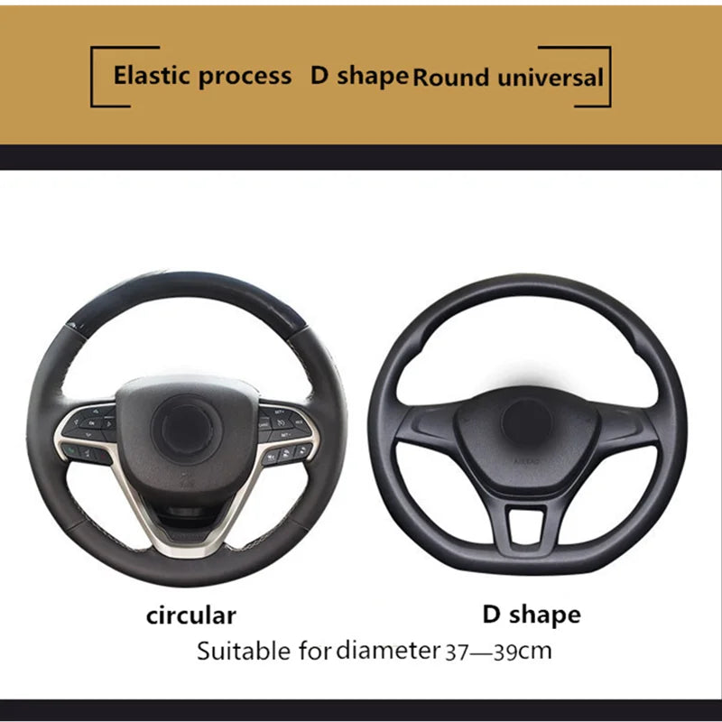 Universal Steering Wheel Cover Micro Fiber Leather 37/38cm Non-Slip additional angle