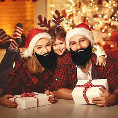 Fake Beard for Party, Halloween, and Christmas Costume | Realistic White and Black Beard detail view
