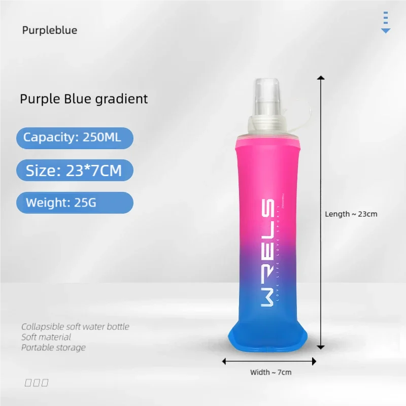 Sport Water Bottle TPU Folding Soft Flask Drink Portable Water Bottle High Flow Runnin close-up view