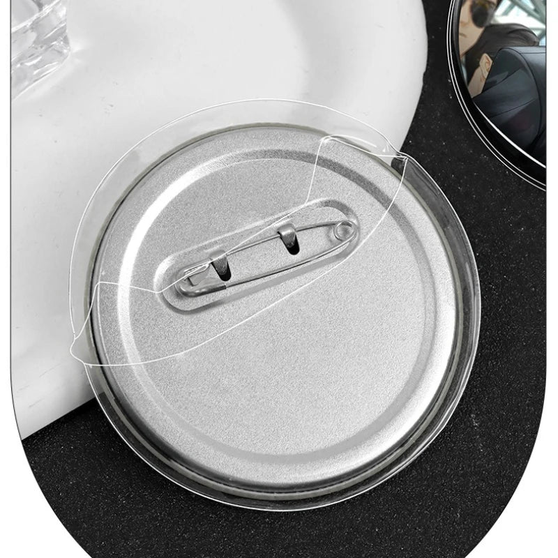 10pcs/set Anime Badge Protector Case 58mm/75mm PVC Round Shield Dustproof Display Cove close-up view