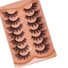 7 Pairs Cat Eye Eyelashes 3D Natural False Lashes 5D Fluffy Soft Cross Manga Lashes Wisp detail view